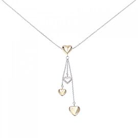 TIFFANY & Co 18K Yellow White Gold Multi Heart Drop Necklace E0096