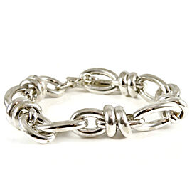 Pomellato Sterling Silver Ovals and Circles Link Toggle Bracelet