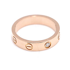 Cartier 18k Pink Gold Diamond Mini Love Ring