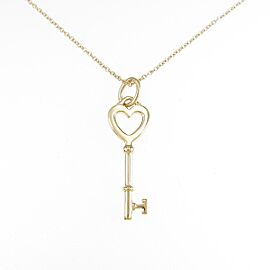 TIFFANY & Co 18K Yellow Gold Heart key mini Necklace LXGKM-125