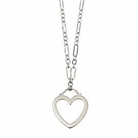 Tiffany & Co 18K white Gold Sentimental Heart Necklace G0049