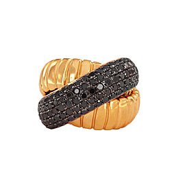 18k Rose Gold Large Ring with Black Diamond