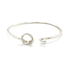 Tiffany & Co Estate Open Love Knot Bangle Silver Bracelet