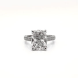 5 Carat Emerald Cut Lab Grown Diamond Engagement Ring Channel Set IGI Certified