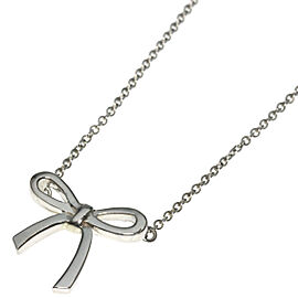 TIFFANY & Co 925 Silver Bow ribbon Necklace QJLXG-2453