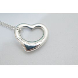 Tiffany & Co Silver/18K Rose Gold Open Double Heart Necklace