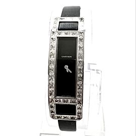 CARTIER LIBRE CEINTURE ALLONGEE 18K White Gold Factory Diamond Watch