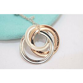 Tiffany & Co. 925 Silver & Rubedo Metal 1837 Interlocking Triple Circles Necklace Lxmda-145