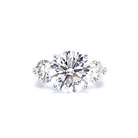 6 Carat Lab Grown Diamond Engagement Ring IGI Certified. Three Stones