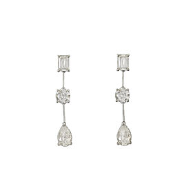 Diamonds Drop Petite Earrings in Platinum with Diamonds