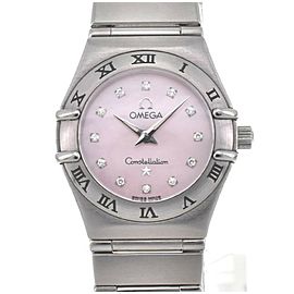 OMEGA Constellation Mini 1562.65 12P diamond Pink shell Quartz Watch LXGJHW-144