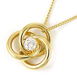 TIFFANY & Co 18K Yellow Gold 3 Hoop Trefoil Not Round Circle Necklace LXWBJ-722