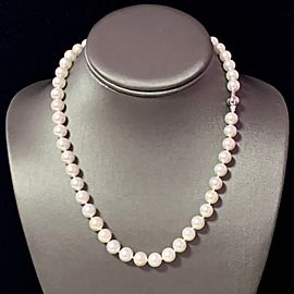 Akoya Pearl Necklace 14k Gold 18" 8.5 mm Certified $4,950