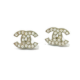 Chanel CC Small Rhinestone Piercing Earrings