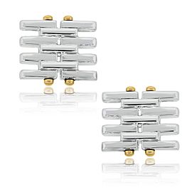 Tiffany 18K Yellow gold and Sterling Silver Gate Cufflinks