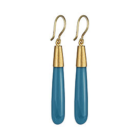 Yossi Harari Jewelry Roxanne 24k Gold Turquoise Jane Earrings