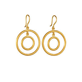 Yossi Harari Jewelry Jane 24k Gold Double Loop Rachel Earrings