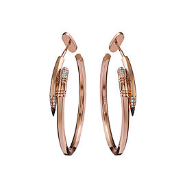 Tzuri 18k Rose Gold and Diamond Hoop Earrings
