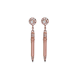 Tzuri 18k Rose Gold and Diamond Vertical Dangle Earrings