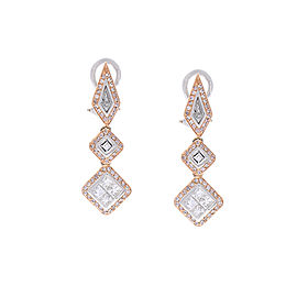 Heritage Gem Studio 1.79 Carat Total Fancy Shape Two-Tone Diamond Drop Earring