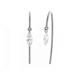 Heritage Gem Studio 0.24 Carat Total Marquise Diamond Earrings in 14 Karat White Gold