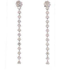 1.85 Carat Total Diamond Dangle Earrings in 14 Karat White Gold