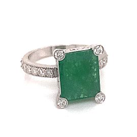 Natural Emerald Diamond Ring 14k Gold 2.95 TCW Size 6.75 Certified $4,550 114427