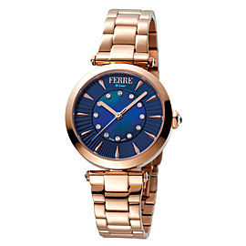 Ferre Milano Dark Blue Rose Gold Stainless Steel FM1L075M0031 Watch
