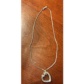 David Yurman Sterling Silver Heart Necklace