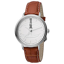 Just Cavalli Men's CFC White Dial Calfskin Leather Watch