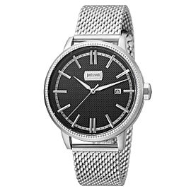 Just Cavalli Men's Relaxed Patch Black Dial Stainless steel mesh Watch