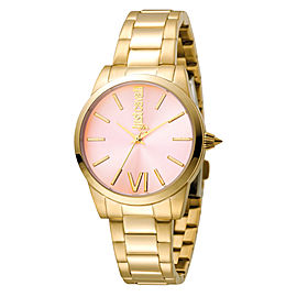 Just Cavalli Women's Relaxed Pink Dial Stainless Steel Watch