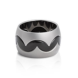 Jado Crown Men Ivory and Ebony Muse 18k White Gold with Rhodium Plating Ring