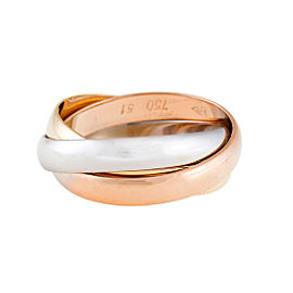 Cartier Rose,White,Yellow Gold Trinity Ring 6.25