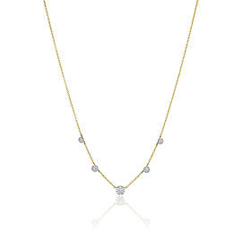 Yellow Gold and Diamond Graduated Micro Infinity Station Necklace