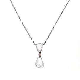 GIA Certified 1.03 Carat Pear Shape Rose Cut Diamond Pendant Necklace