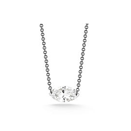 0.15 Carat Marquise Diamond Necklace in 14 Karat White Gold