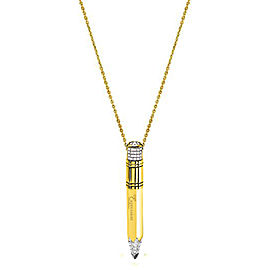 Tzuri 18k Yellow Gold and Diamond Large Vertical Necklace