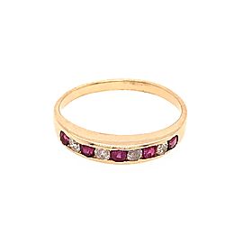 14k Yellow Gold Ruby and Diamond Ring