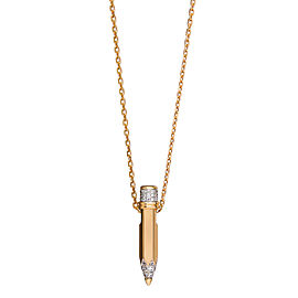 Tzuri 18k Yellow Gold and Diamond Small Vertical Necklace