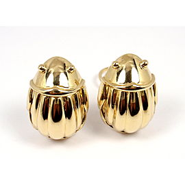 Tiffany & Co. 18K Yellow Gold Scarab Clip On Stud Earrings