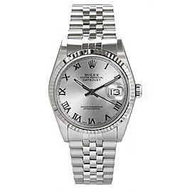 Rolex Men's Datejust Stainless Steel Silver Roman Dial