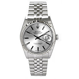 Rolex Men's Datejust Stainless Steel Silver Index Dial