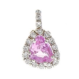 0.77 Carat Trillion Pink Sapphire and Diamond Pendant Necklace in 18 Karat Gold