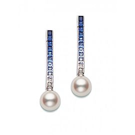 Mikimoto 18K White Gold & Pearl Ocean Earrings