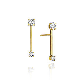Piece Stick Earrings with Round Diamonds (Small)