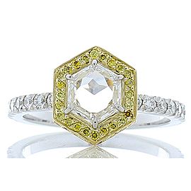 1.01 Carat Fancy Cut Diamond and Fancy Yellow Diamond Two-Tone Cocktail Ring
