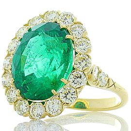 8.30 Carat Oval Emerald and Diamond Cocktail Ring in 18 Karat Yellow Gold