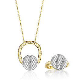 Yellow Gold and Diamond Medium Infinity Revolution Ring/Necklace