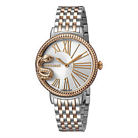 Roberto Cavalli Silver Two Tone SS/IPRG Stainless Steel RV1L020M0126 Watch